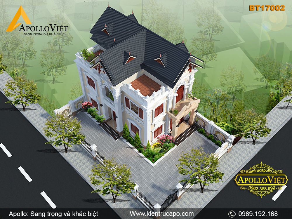 Mẫu biệt thự 2 tầng kiến trúc Tân cổ điển quý phái (BT17002)